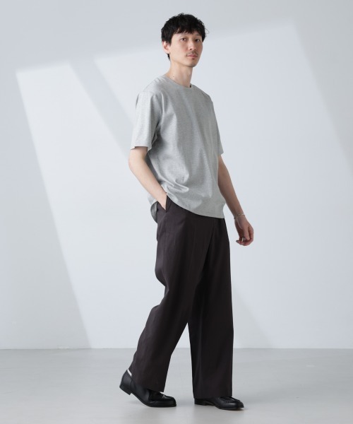 NANO universe（ナノユニバース）の「WEB限定/Anti Soaked(R) 汗染み防止 クルーネックレギュラーシルエットTシャツ（Tシャツ/カットソー・メンズ・ブラック/トップグレー/ホワイト・XS/XXL）」の19枚目の写真