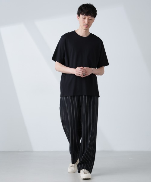 NANO universe（ナノユニバース）の「WEB限定/Anti Soaked(R) 汗染み防止 クルーネックレギュラーシルエットTシャツ（Tシャツ/カットソー・メンズ・ブラック/トップグレー/ホワイト・XS/XXL）」の12枚目の写真