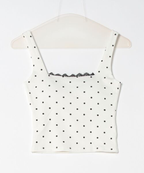 aimoha（アイモハ）の「ドット柄レース付きタンクトップ（タンクトップ・レディース・ホワイト/ブラック/グレー・FREE）」の13枚目の写真