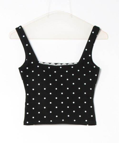 aimoha（アイモハ）の「ドット柄レース付きタンクトップ（タンクトップ・レディース・ホワイト/ブラック/グレー・FREE）」の14枚目の写真