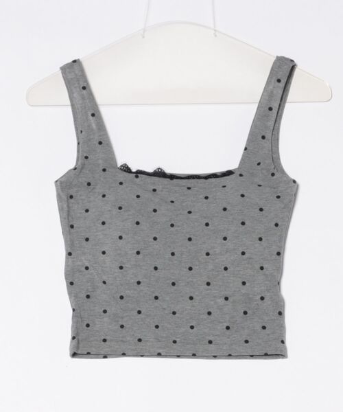 aimoha（アイモハ）の「ドット柄レース付きタンクトップ（タンクトップ・レディース・ホワイト/ブラック/グレー・FREE）」の15枚目の写真