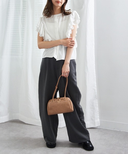CHRISTIAN VILLA（クリスチャンヴィラ）の「【CHRISTIAN VILLA】ロングハンドル レザーボストンバッグ 本革 ATHENE 6282（ハンドバッグ・レディース・ブラック/キャメル・FREE）」の12枚目の写真