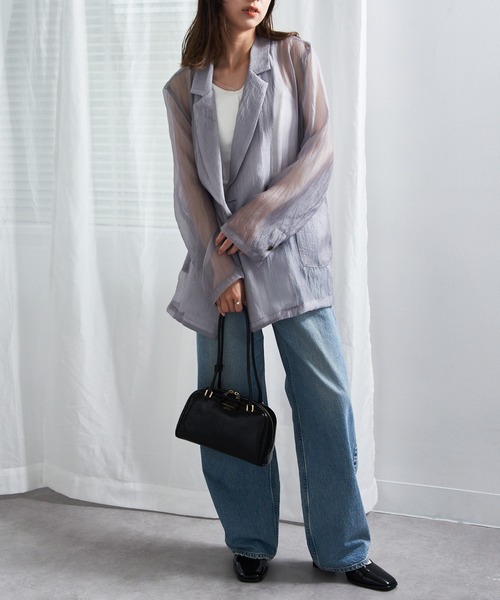 クリスチャンヴィラ　ロングハンドルボストンバッグ(グレー) CHRISTIAN VILLA ハンドバッグ 「CHRISTIAN VILLA」ロング