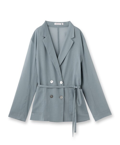 DRESSTERIOR（ドレステリア）の「【清涼感/洗える】エアリーシアーダブルジャケット（テーラードジャケット・レディース・ブラック/ライトブルー・38/34/36）」の18枚目の写真