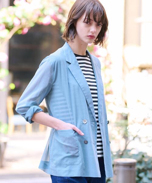 DRESSTERIOR（ドレステリア）の「【清涼感/洗える】エアリーシアーダブルジャケット（テーラードジャケット・レディース・ブラック/ライトブルー・38/34/36）」の11枚目の写真