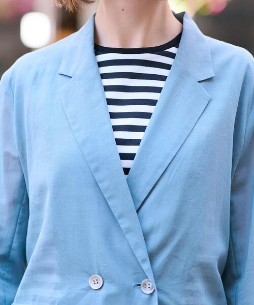 DRESSTERIOR（ドレステリア）の「【清涼感/洗える】エアリーシアーダブルジャケット（テーラードジャケット・レディース・ブラック/ライトブルー・38/34/36）」の13枚目の写真