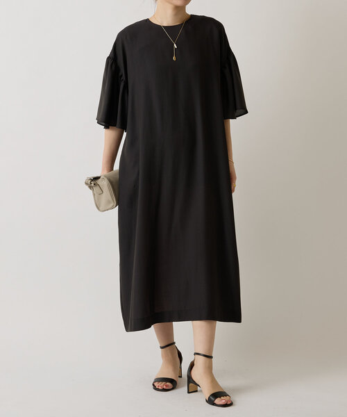 LIVETART（リヴェタート）の「ソデフリルワンピース（ワンピース・レディース・グリーン/ブラック・FREE）」の3枚目の写真