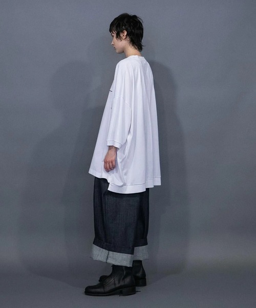 my beautiful landlet（マイビューティフルランドレット）の「【my beautiful landlet】 MERCERIZATION JERSEY EMBROIDERY BIG T-SHIRT（Tシャツ/カットソー・メンズ・ホワイト/ブラック/オフホワイト・FREE）」の4枚目の写真