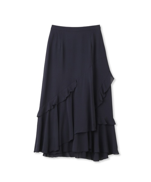 QUEENS COURT（クイーンズコート）の「イレギュラーラッフルスカート≪手洗い可能≫（スカート・レディース・ネイビー/オフホワイト/ピンク・M）」の14枚目の写真