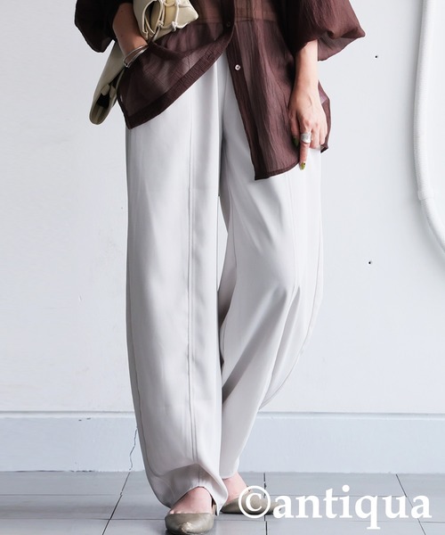 antiqua（アンティカ）の「フルーエントカーブパンツ（その他パンツ・レディース・ブラック/アイボリー・ONESIZE）」の2枚目の写真