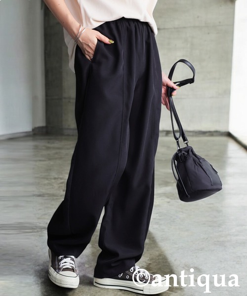 antiqua（アンティカ）の「フルーエントカーブパンツ（その他パンツ・レディース・ブラック/アイボリー・ONESIZE）」の9枚目の写真