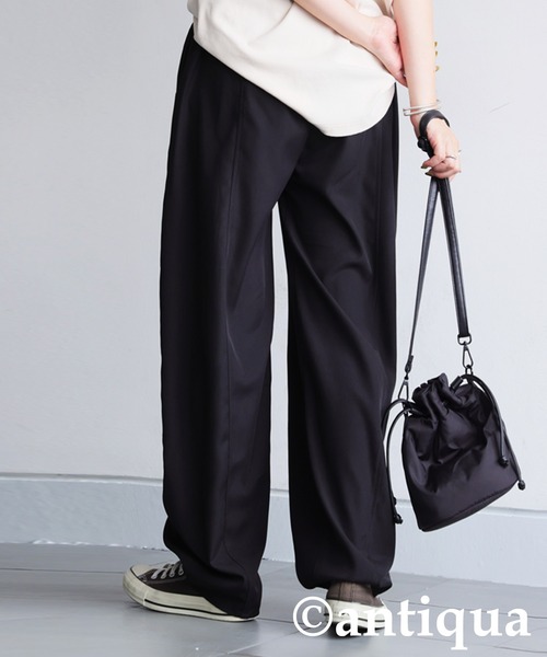 antiqua（アンティカ）の「フルーエントカーブパンツ（その他パンツ・レディース・ブラック/アイボリー・ONESIZE）」の10枚目の写真