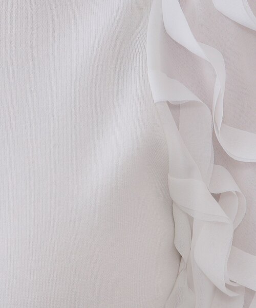 OPAQUE.CLIP(オペークドットクリップ)の「フリルスリーブデザインニット【洗濯機洗い可】(Tシャツ/カットソー・レディース・ホワイト/ブラック/ライトベージュ・00)」の7枚目の写真