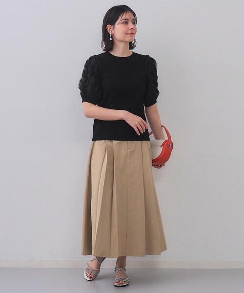 OPAQUE.CLIP(オペークドットクリップ)の「フリルスリーブデザインニット【洗濯機洗い可】(Tシャツ/カットソー・レディース・ホワイト/ブラック/ライトベージュ・00)」の9枚目の写真