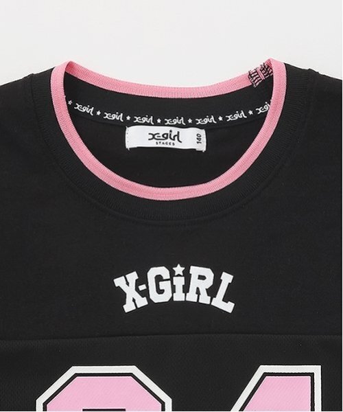 X-girl Stages（エックスガールステージス）の「ナンバリングメッシュ切替ショート半袖T（Tシャツ/カットソー・キッズ・ブラック/レモンイエロー/ブルー・110cm/120cm/130cm/140cm）」の5枚目の写真