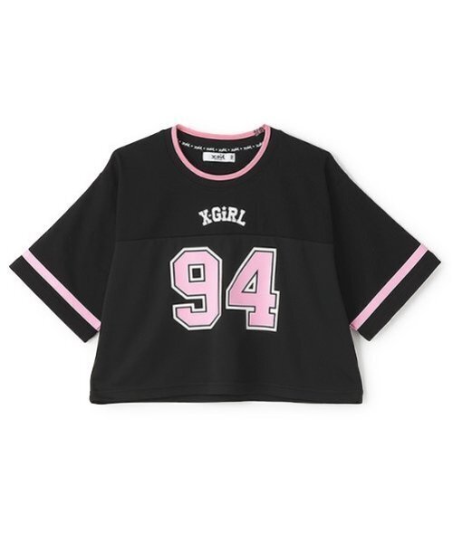 X-girl Stages（エックスガールステージス）の「ナンバリングメッシュ切替ショート半袖T（Tシャツ/カットソー・キッズ・ブラック/レモンイエロー/ブルー・110cm/120cm/130cm/140cm）」の12枚目の写真