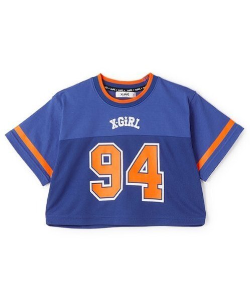 X-girl Stages（エックスガールステージス）の「ナンバリングメッシュ切替ショート半袖T（Tシャツ/カットソー・キッズ・ブラック/レモンイエロー/ブルー・110cm/120cm/130cm/140cm）」の18枚目の写真