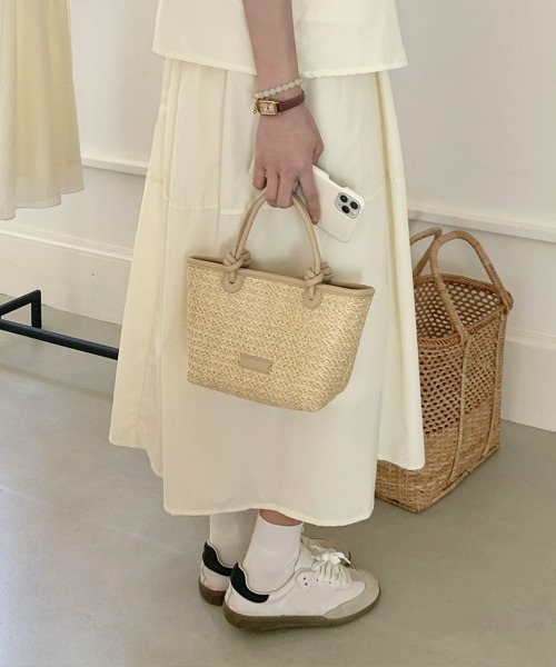 Miniministore(ミニミニストア)の「ミニカゴバッグ ショルダーバッグ ミニ鞄(かごバッグ・レディース・ベージュ/ブラウン・FREE)」の15枚目の写真