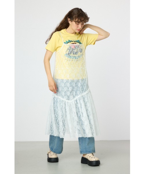 RODEO CROWNS WIDE BOWL（ロデオクラウンズワイドボウル）の「レースキャミワンピース（キャミソール・レディース・ブラック/オフホワイト・FREE）」の10枚目の写真