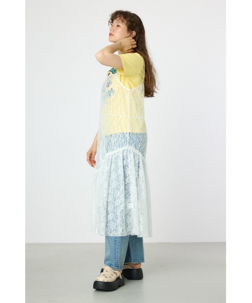 RODEO CROWNS WIDE BOWL（ロデオクラウンズワイドボウル）の「レースキャミワンピース（キャミソール・レディース・ブラック/オフホワイト・FREE）」の11枚目の写真