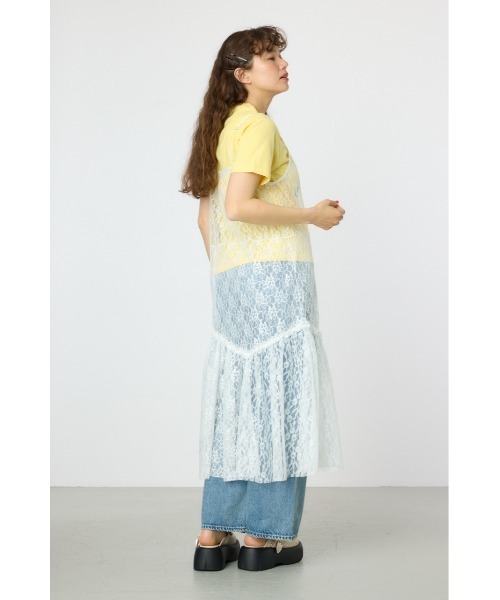 RODEO CROWNS WIDE BOWL（ロデオクラウンズワイドボウル）の「レースキャミワンピース（キャミソール・レディース・ブラック/オフホワイト・FREE）」の12枚目の写真