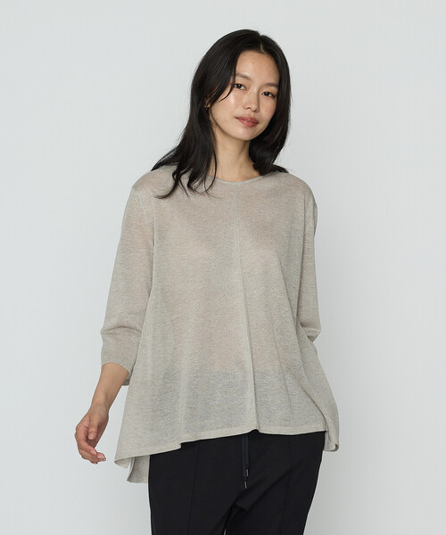 COMME CA(コムサ)の「レーヨンイタリア糸 プルオーバー(ニット/セーター・レディース・ブラック/ベージュ/オレンジ/グリーン・11号/9号)」の2枚目の写真