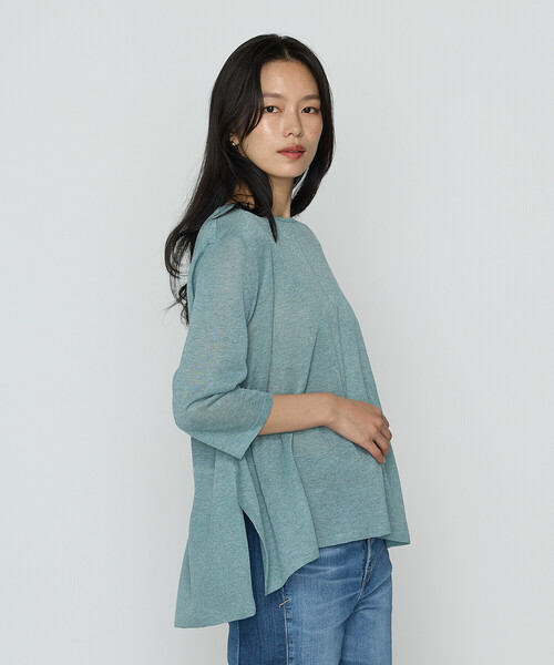 COMME CA(コムサ)の「レーヨンイタリア糸 プルオーバー(ニット/セーター・レディース・ブラック/ベージュ/オレンジ/グリーン・11号/9号)」の3枚目の写真