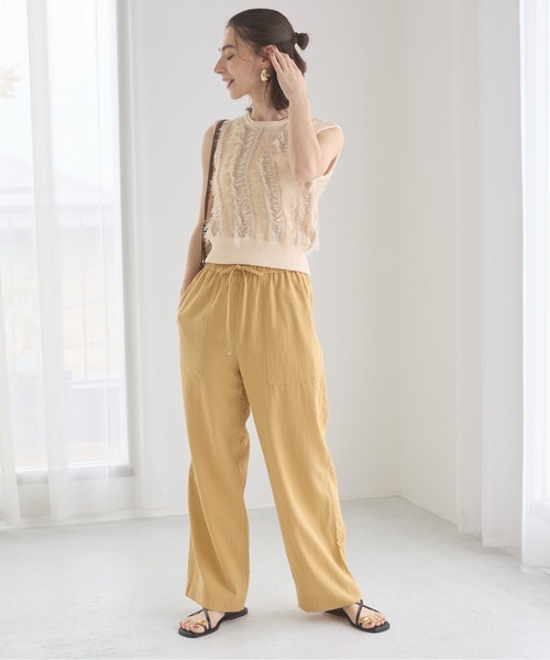 ANGIE（アンジー）の「ベイカーイージーパンツ（その他パンツ・レディース・ブラック/ブラウン/ライトベージュ/マスタード・FREE）」の4枚目の写真