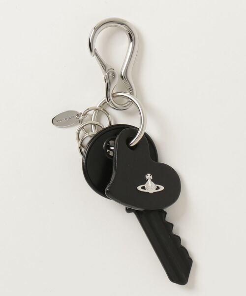 Vivienne Westwood(ヴィヴィアンウエストウッド)の「LEATHER-KEY & HEART KEYRING(キーケース/キーアクセサリー・メンズ・ブラック・FREE)」の1枚目の写真