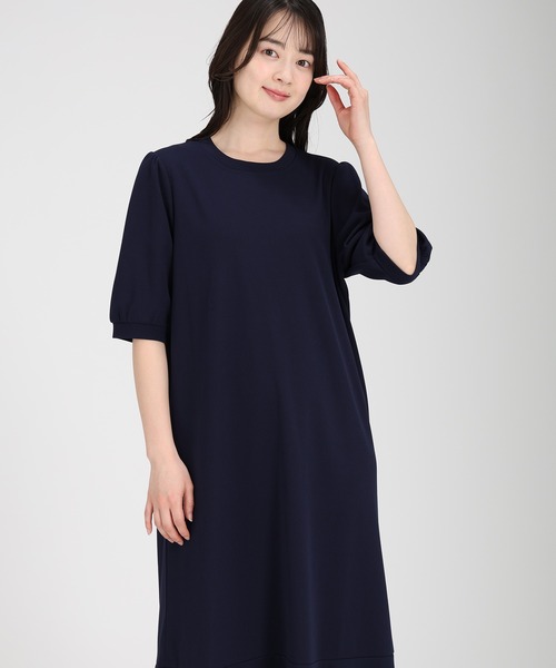 fifth（フィフス）の「ドライタッチパフスリーブマーメイドワンピース（ワンピース・レディース・ネイビー/ブラック/グレイッシュベージュ/グレー・M/XS）」の5枚目の写真