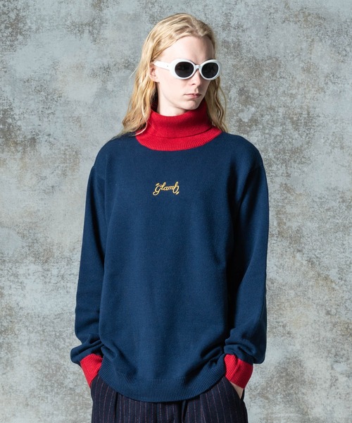 Spin Logo Turtle Neck Knit / スピンロゴタートルネックニット