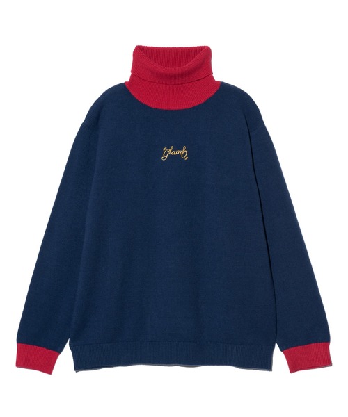 Spin Logo Turtle Neck Knit / スピンロゴタートルネックニット
