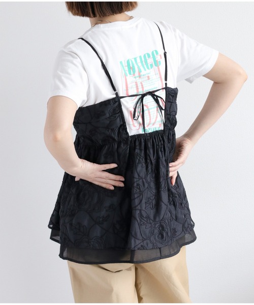 cepo(セポ)の「〈セットアップ対応〉フラワーシアービスチェ(キャミソール・レディース・オフホワイト/ブラック・M)」の14枚目の写真