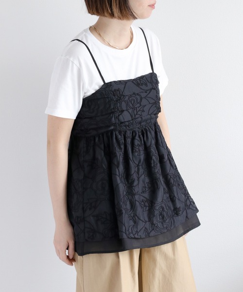 cepo(セポ)の「〈セットアップ対応〉フラワーシアービスチェ(キャミソール・レディース・オフホワイト/ブラック・M)」の16枚目の写真