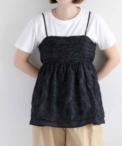 cepo(セポ)の「〈セットアップ対応〉フラワーシアービスチェ(キャミソール・レディース・オフホワイト/ブラック・M)」の17枚目の写真