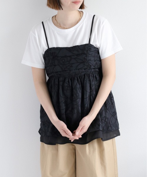 cepo(セポ)の「〈セットアップ対応〉フラワーシアービスチェ(キャミソール・レディース・オフホワイト/ブラック・M)」の12枚目の写真