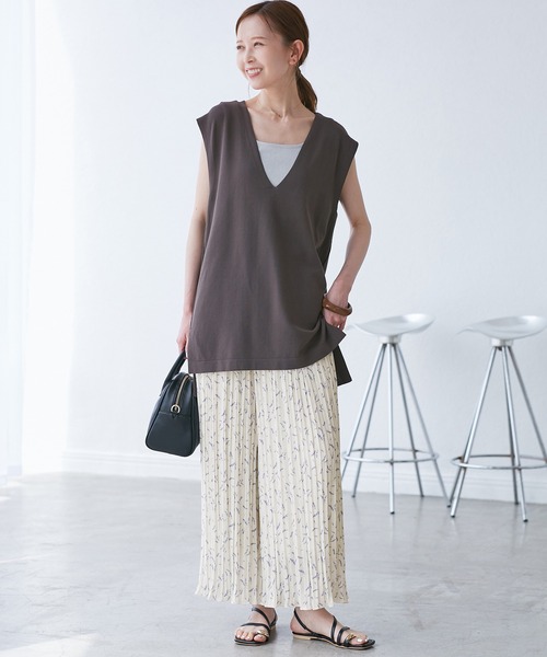 ROPE' PICNIC（ロペピクニック）の「ガーデンフラワープリーツパンツ/リンクコーデ（その他パンツ・レディース・ブルー系その他/ホワイト系その他・36/38）」の14枚目の写真