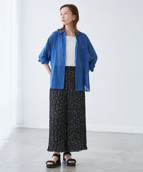 ROPE' PICNIC（ロペピクニック）の「ガーデンフラワープリーツパンツ/リンクコーデ（その他パンツ・レディース・ブルー系その他/ホワイト系その他・36/38）」の7枚目の写真