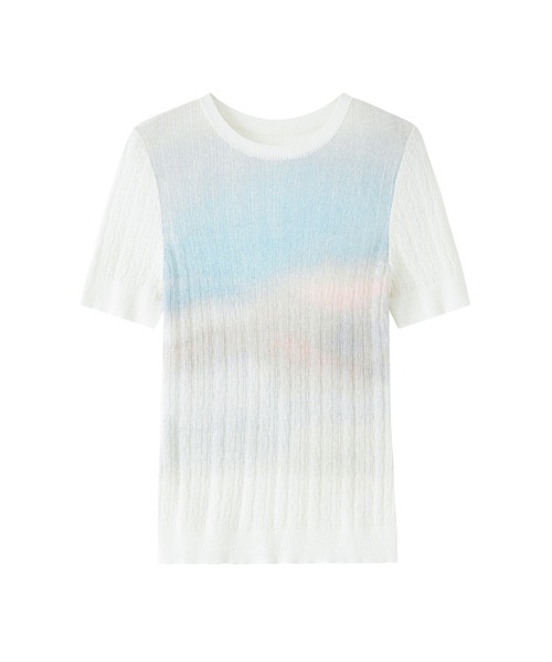 tシャツ 「tageechita」ペイントアート風 グラデーションプリントTシャツ レディース tageechita tシャツ 「tageechita」ペイントアート風