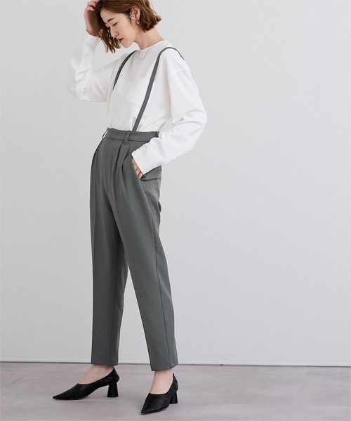 UR'S（ユアーズ）の「2wayサロペットテーパードパンツ（その他パンツ・レディース・チャコール/ブラック・S/M/L）」の9枚目の写真