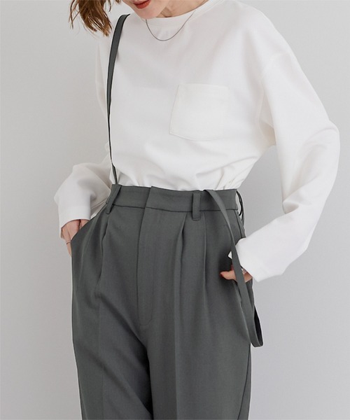 UR'S（ユアーズ）の「2wayサロペットテーパードパンツ（その他パンツ・レディース・チャコール/ブラック・S/M/L）」の10枚目の写真