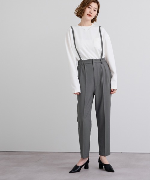 UR'S（ユアーズ）の「2wayサロペットテーパードパンツ（その他パンツ・レディース・チャコール/ブラック・S/M/L）」の11枚目の写真