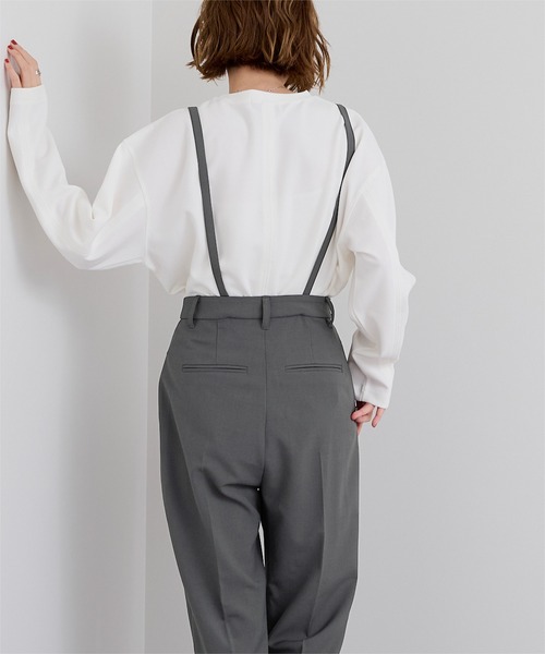UR'S（ユアーズ）の「2wayサロペットテーパードパンツ（その他パンツ・レディース・チャコール/ブラック・S/M/L）」の12枚目の写真