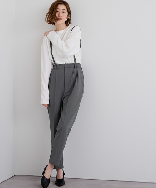 UR'S（ユアーズ）の「2wayサロペットテーパードパンツ（その他パンツ・レディース・チャコール/ブラック・S/M/L）」の14枚目の写真