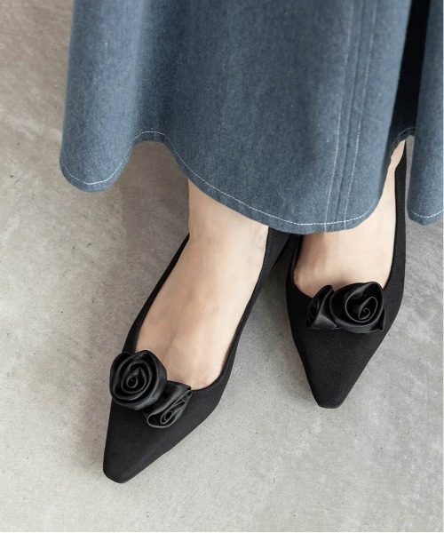 RANDA（ランダ）の「2WAY ローズモチーフフラットパンプス（パンプス・レディース・ブラック/アイボリー/ワイン・22/22.5/23/23.5/24/25/24.5/25.5）」の7枚目の写真
