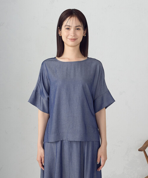 セール】【セットアップ対応】デニムライクシャンブレー T