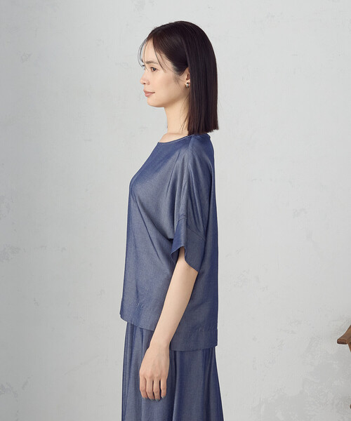 COMME CA ISM(コムサイズム)の「【セットアップ対応】デニムライクシャンブレー Tブラウス(シャツ/ブラウス・レディース・ネイビー・LARGE/MEDIUM)」の13枚目の写真