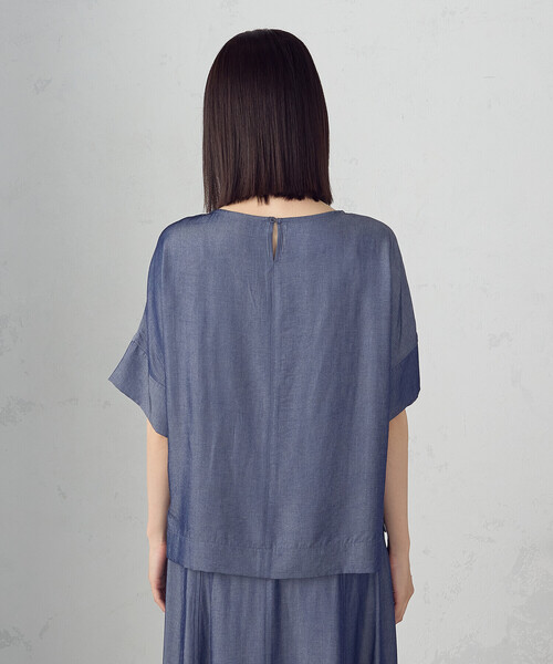 COMME CA ISM(コムサイズム)の「【セットアップ対応】デニムライクシャンブレー Tブラウス(シャツ/ブラウス・レディース・ネイビー・LARGE/MEDIUM)」の14枚目の写真
