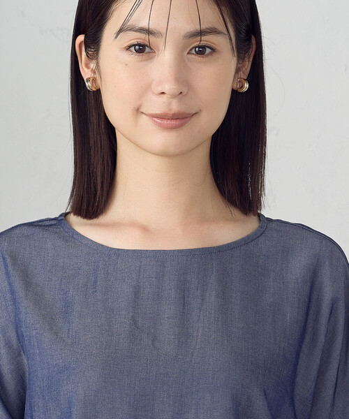 COMME CA ISM(コムサイズム)の「【セットアップ対応】デニムライクシャンブレー Tブラウス(シャツ/ブラウス・レディース・ネイビー・LARGE/MEDIUM)」の15枚目の写真