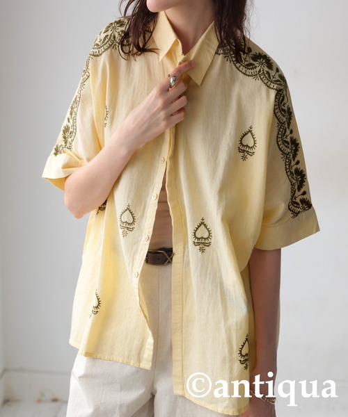 antiqua(アンティカ)の「インド綿 刺繍シャツ(シャツ/ブラウス・レディース・ブラック/ベージュ・ONESIZE)」の20枚目の写真